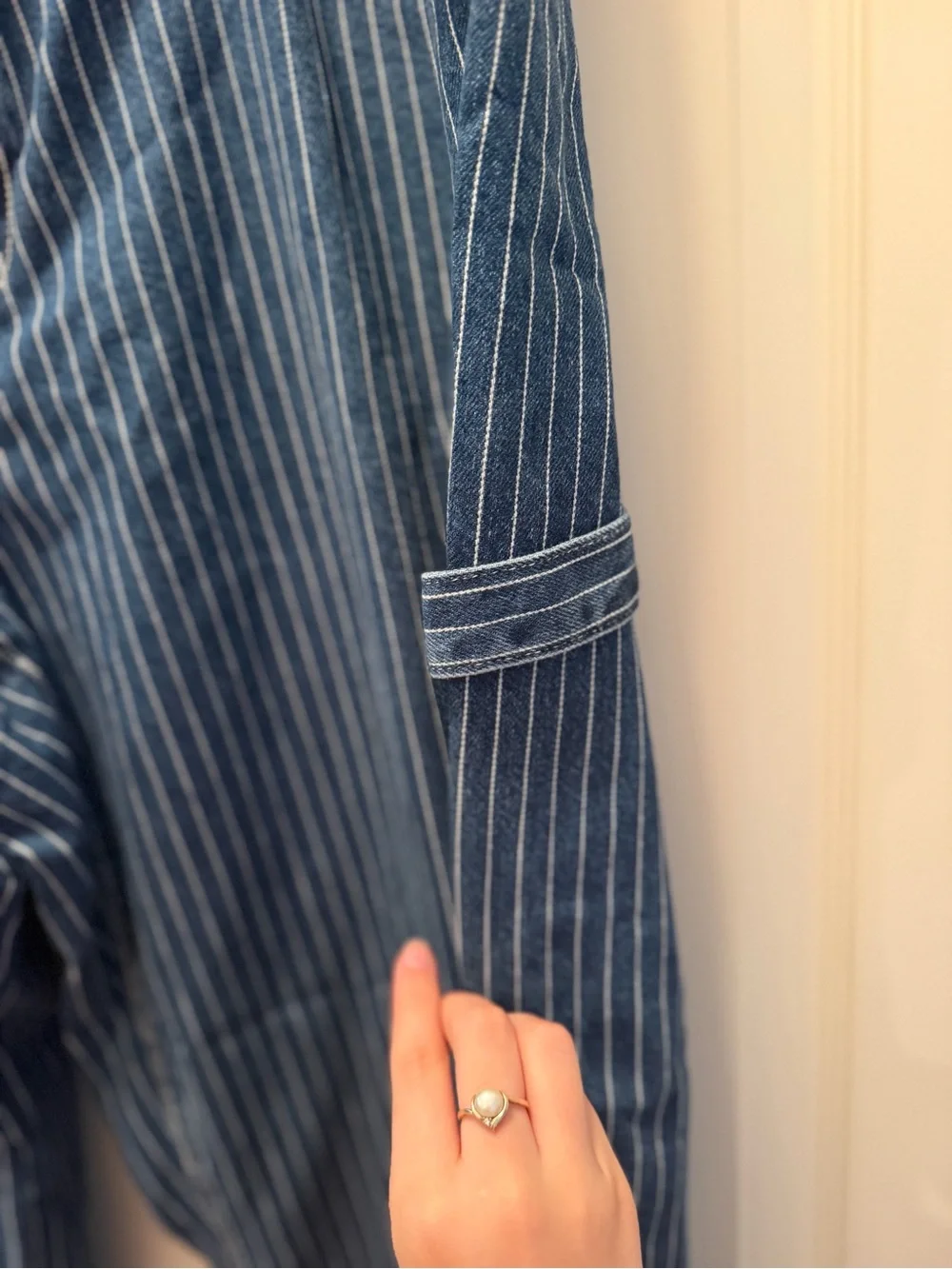 NWT wild fable Women’s Blue Pinstriped Wide-Leg Cargo Jeans - Picture 6 of 10